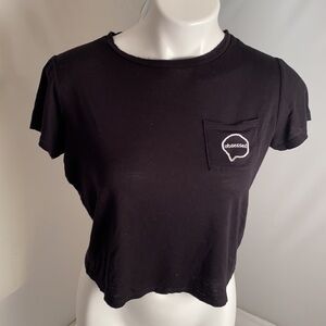 Sadie and Sage black cropped graphic t-shirt XS